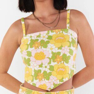 Show Me Your Mumu Fresh Floral Denim Handkerchief Top (XS)